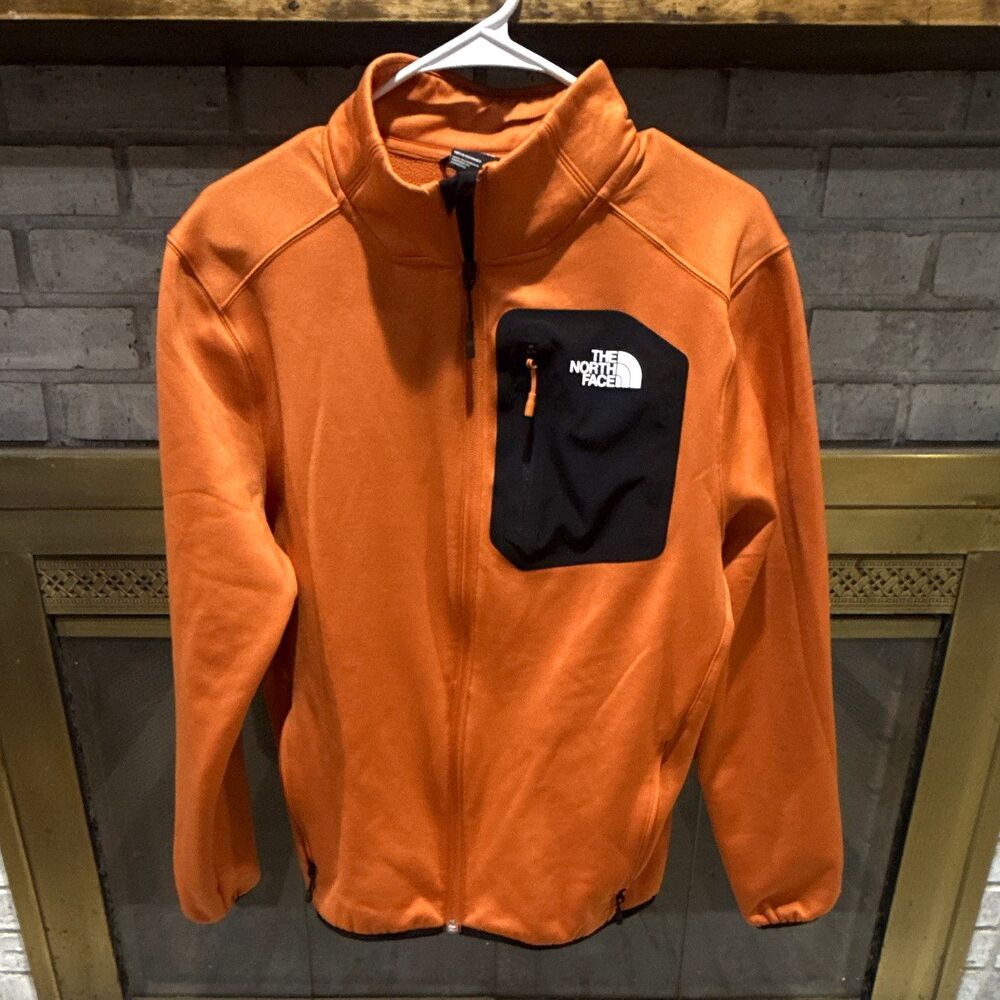 The North Face Men's Full Zip Jacket w/ Zipped Pockets Orange/Black M